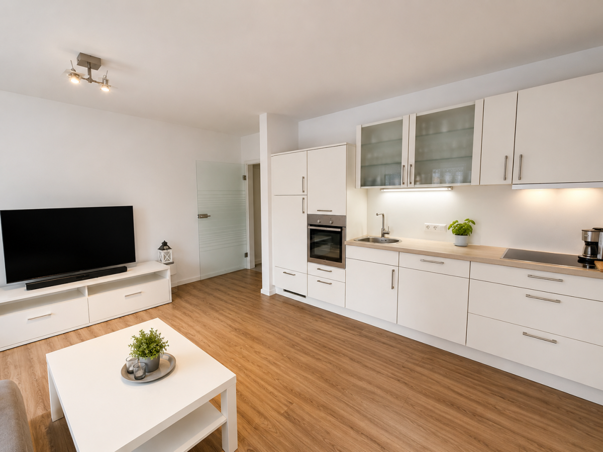 Wohn-/Esszimmer mit offener Küche