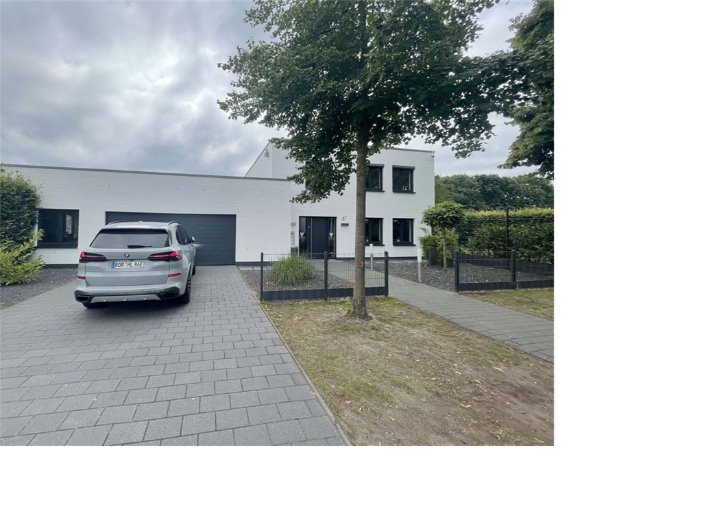 Ansicht mit Garage (elektr. Sektionaltor)